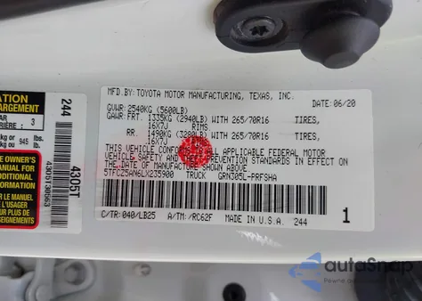 2020 Toyota Tacoma Trd Pro from USA, damaged, VIN 5TFCZ5AN6LX235900